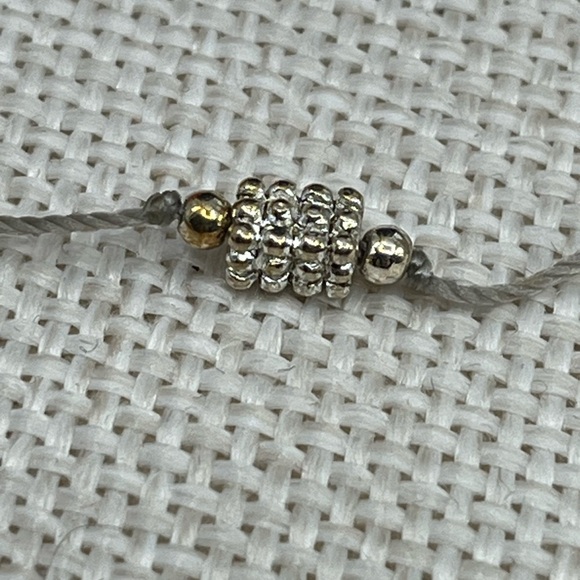 Vintage 1980s-90s Gold & Silver-Tone Beaded Cord Bracelet - Picture 10 of 14